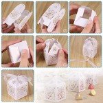 White Laser Cut Wedding Favour Boxes - 50 Pack