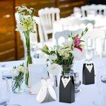 100 Wedding Favor Boxes with Ribbons - 50 Pairs