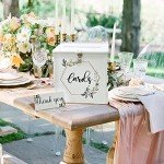 Elegant White Wedding Card Box with Lock