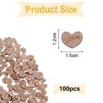 Rustic Wooden Heart Confetti - 100 Pieces