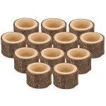 12 Wooden Tea Light Candle Holders for Weddings