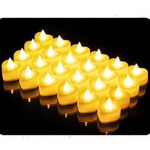 Heart Shaped LED Candles - Pack of 24