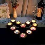 12 Wooden Tea Light Candle Holders for Weddings