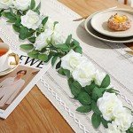 White Rose Garland - 3pcs for Weddings & Decor