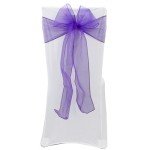 Purple Organza Chair Sashes - 50PCS for Weddings