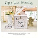 Elegant White Wedding Card Box with Lock