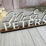 Personalized Mr & Mrs Wedding Name Sign