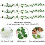 White Rose Garland - 3pcs for Weddings & Decor