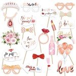 Rose Gold Hen Party Photo Booth Props Set