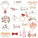 Rose Gold Hen Party Photo Booth Props Set