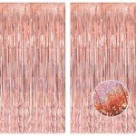 Rose Gold Foil Fringe Curtain Backdrop Decoration Set