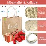 Minimalist Jute Bride Tote Bag for Weddings