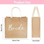 Minimalist Jute Bride Tote Bag for Weddings