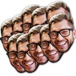 Custom Photo Face Masks for Parties - 10 Pack