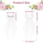 Pearl White Bridal Hair Bow and Veil Set