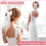 Pearl White Bridal Hair Bow and Veil Set