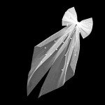 Pearl White Bridal Hair Bow and Veil Set