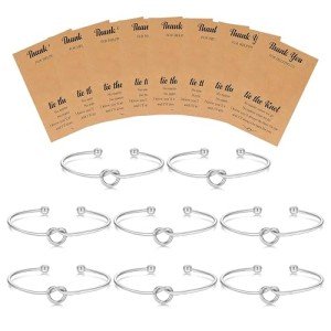 Bridesmaid Gift Love Knot Bangle Bracelets Set