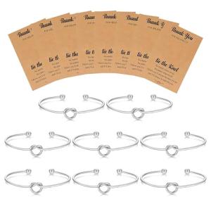 Bridesmaid Gift Love Knot Bangle Bracelets Set