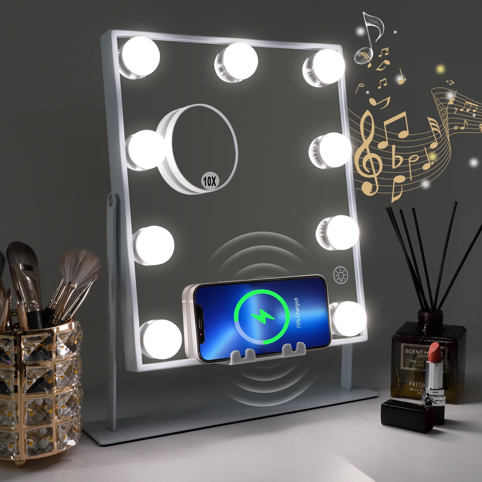 Fenair Bluetooth Vanity Mirror with Lights - White