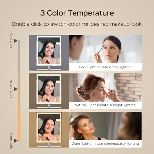 Lighted Vanity Mirror with Touch Control - 12in