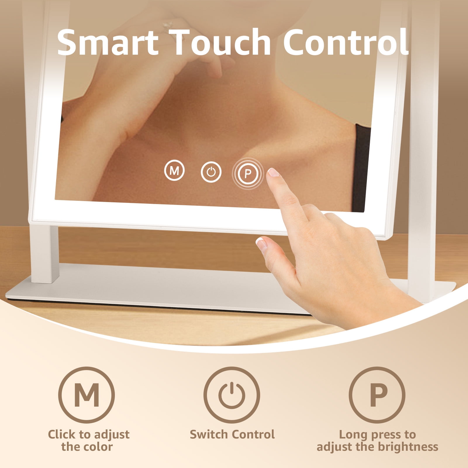 Lighted Makeup Vanity Mirror with Touch Control