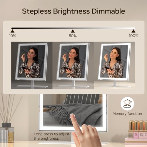 Lighted Vanity Mirror with Touch Control - 12in