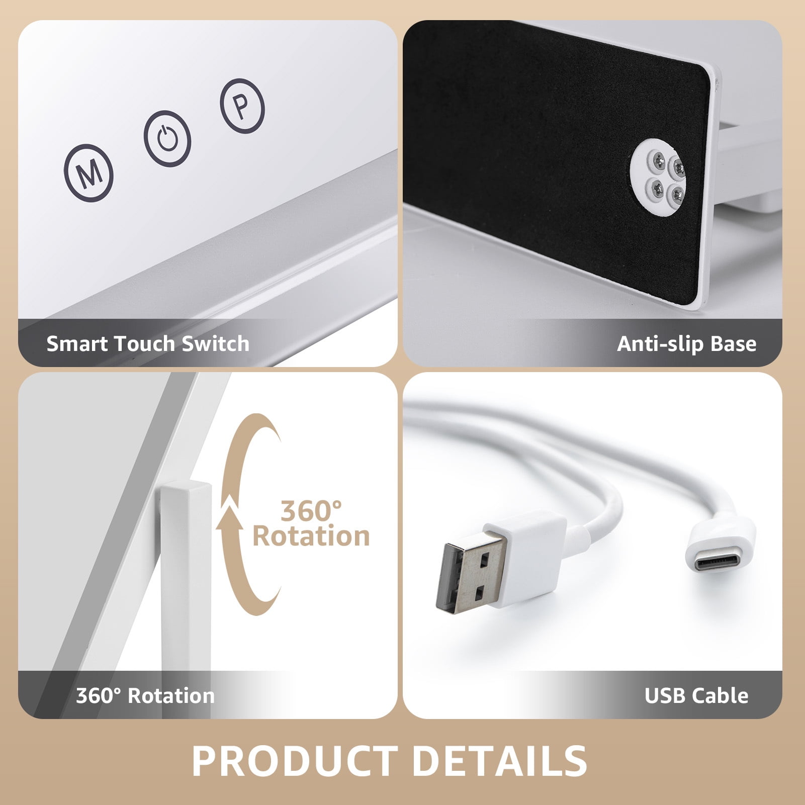 Lighted Makeup Vanity Mirror with Touch Control