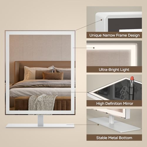 Lighted Vanity Mirror with Touch Control - 12in