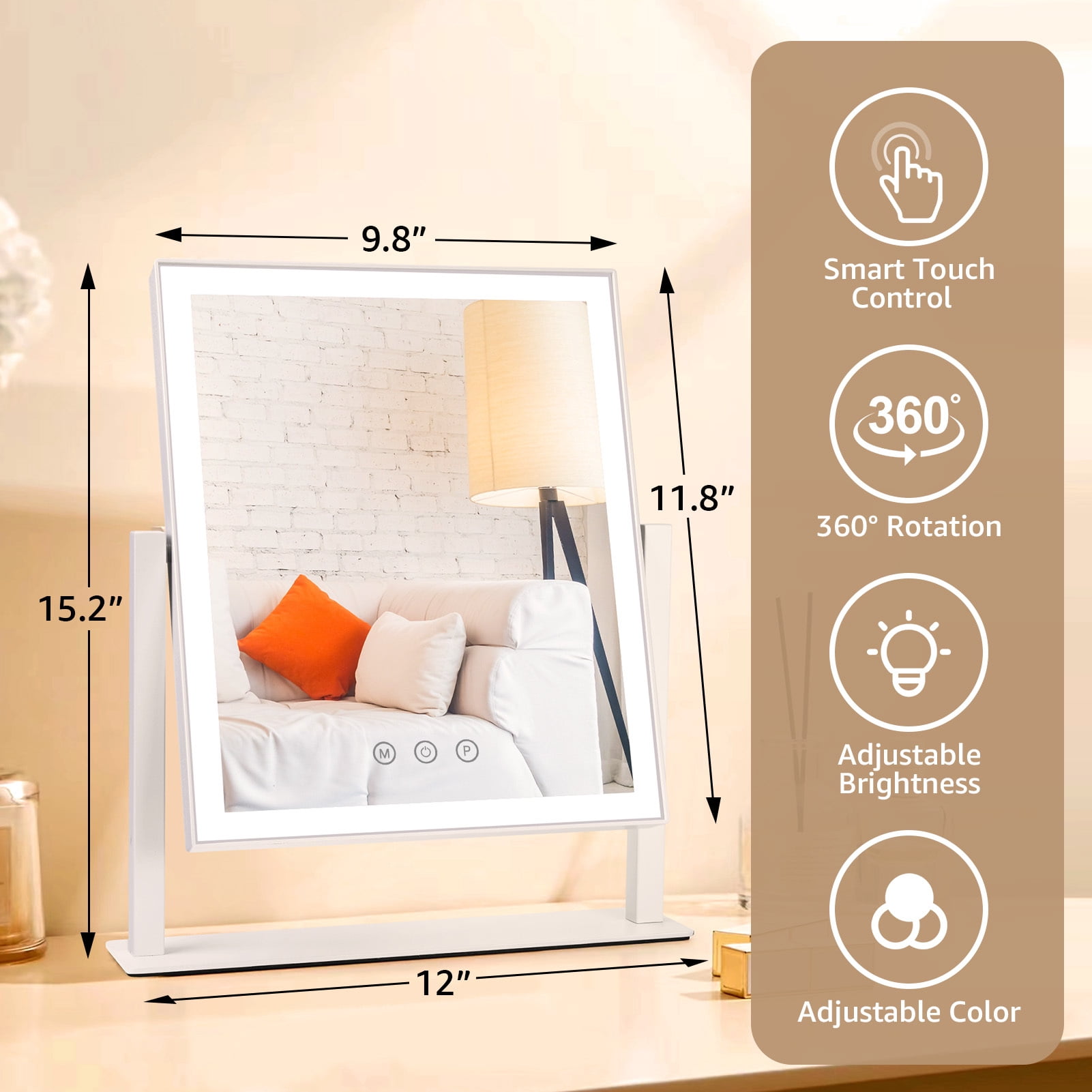 Lighted Makeup Vanity Mirror with Touch Control