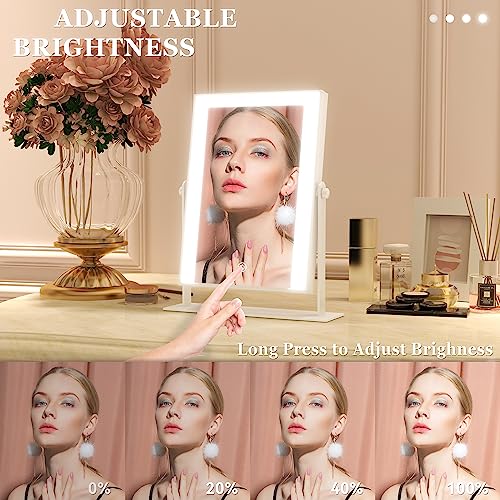 Illuminated Touch Control Makeup Mirror, 22.9 x 28 cm