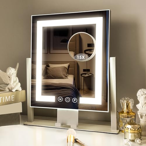 LuxeVue Lighted 15X Magnification Vanity Mirror