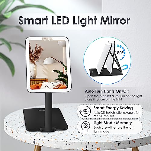 Portable LED Travel Makeup Mirror with Adjustable Stand