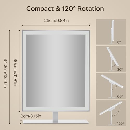 Lighted Vanity Mirror with Touch Control - 12in