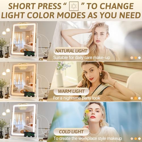 ROLOVE Large Lighted Makeup Mirror with Smart Touch