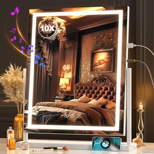 LED Vanity Mirror with Bluetooth Speaker & 10X Magnification