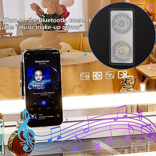 Illuminated Vanity Mirror with Bluetooth Speaker