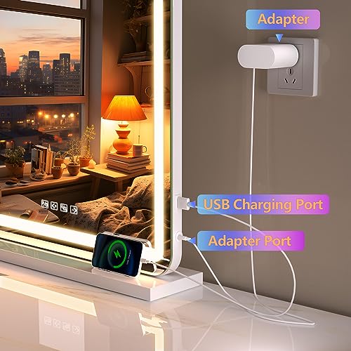 Illuminated Vanity Mirror with Bluetooth Speaker