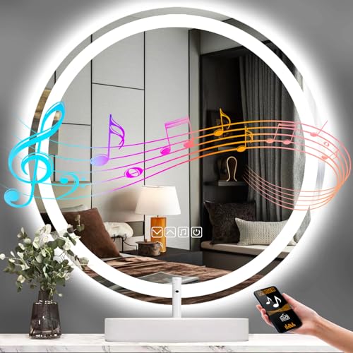 30-Inch Bluetooth LED Round Lighted Vanity Mirror