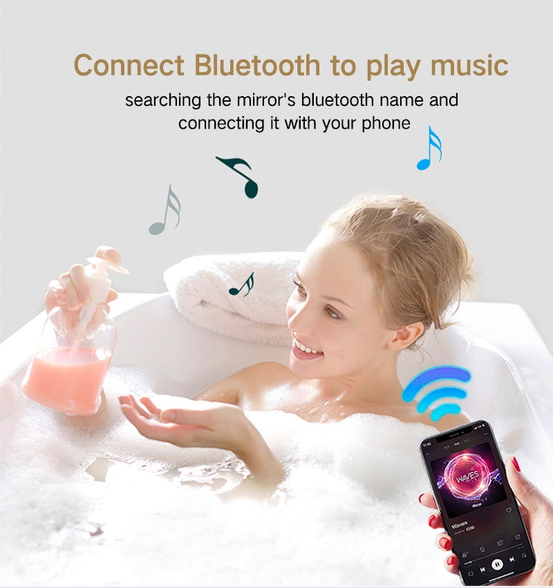 Bluetooth LED Wall-Mounted Bathroom Vanity Mirror