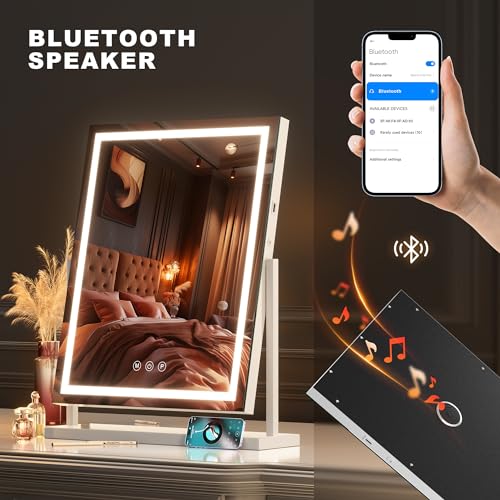 LED Vanity Mirror with Bluetooth Speaker & 10X Magnification