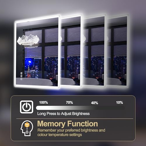 LED Bathroom Mirror with Bluetooth & Anti-Fog