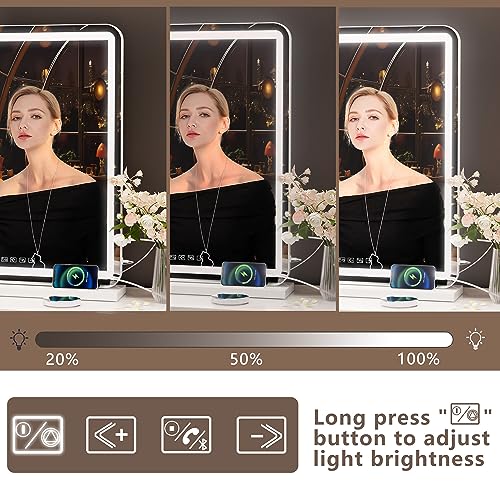 Illuminated Vanity Mirror with Bluetooth Speaker