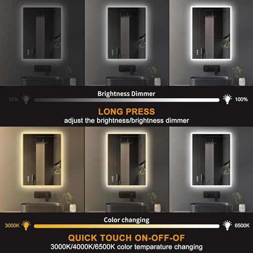 LED Bathroom Mirror with Bluetooth & Anti-Fog