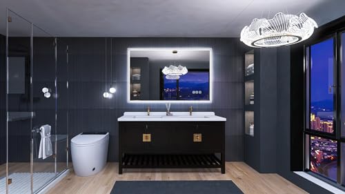 LED Bathroom Mirror with Bluetooth & Anti-Fog