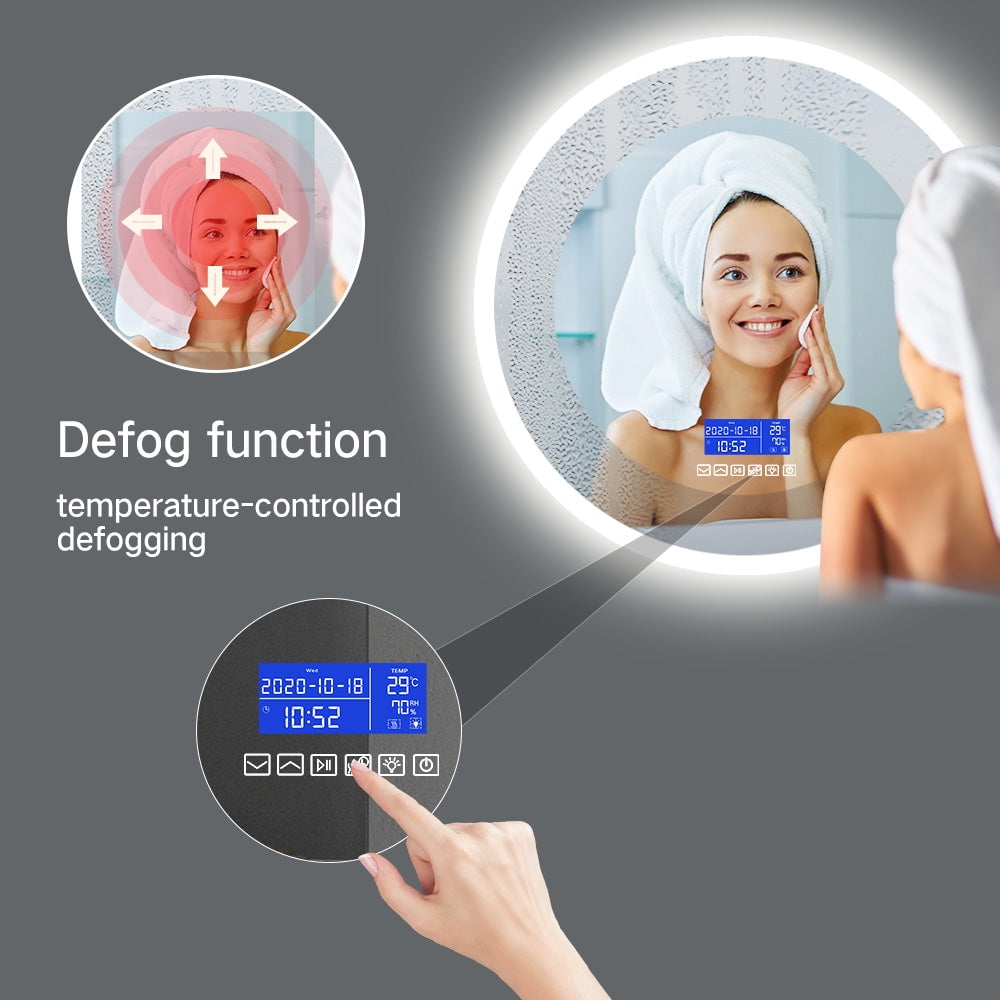 Bluetooth LED Wall-Mounted Bathroom Vanity Mirror