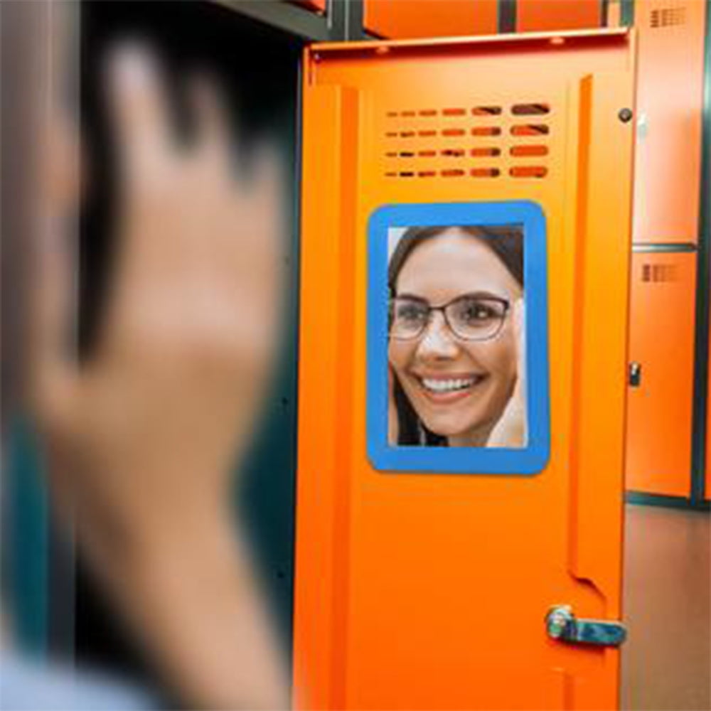 Magnetic Locker Mirror - Navy 5" x 7