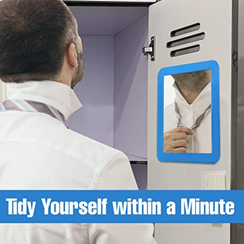 Magnetic Locker Mirror - Navy 5" x 7