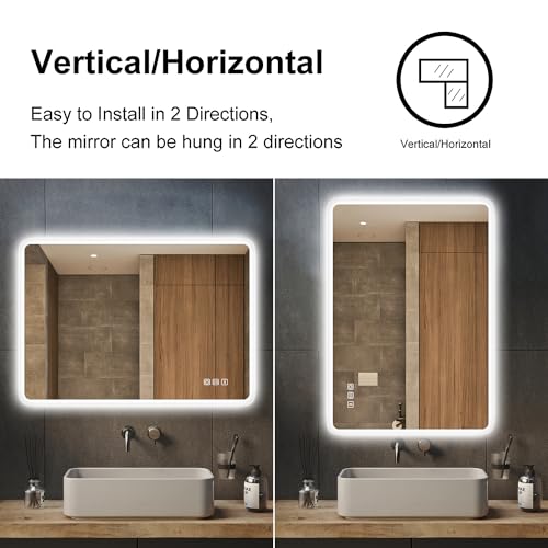 32"x24" Smart LED Bathroom Mirror with Bluetooth