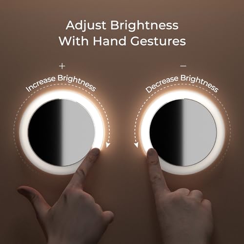 Mini Smart Makeup Mirror with Light, 3.1" Round